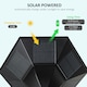 image 4 of Outsunny Outdoor Solar Powered Lantern Lamp Garden Lamp Post Light Black