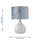 image 8 of First Choice Lighting Set of 2 Tuscan White Ceramic Lamps with Grey Crushed Velvet Shade White | Grey