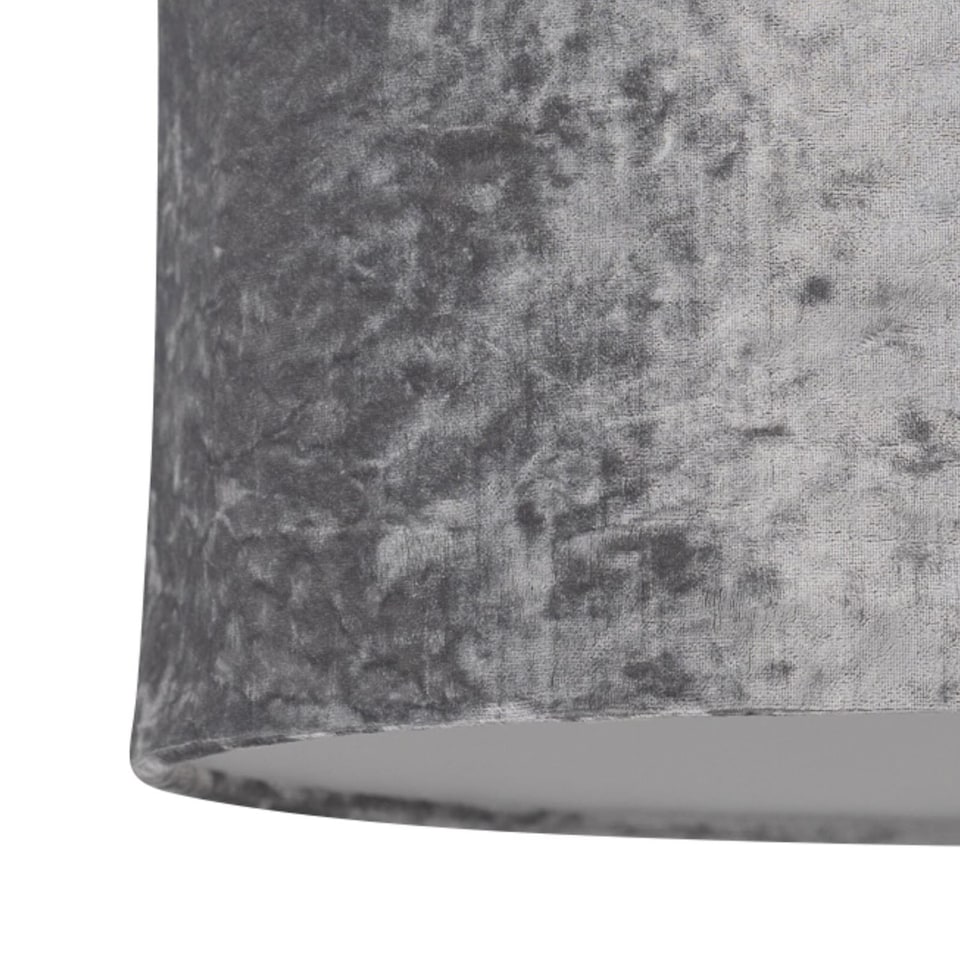 image 1 of Grey Crushed Velvet 15.5cm Table Lamp Shade | Grey | Small | 1