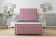 image 1 of Sloomy Pemberton Pink Plush Deep-Sided Bed Frame With 50" Upholstered Headboard 6' Super King