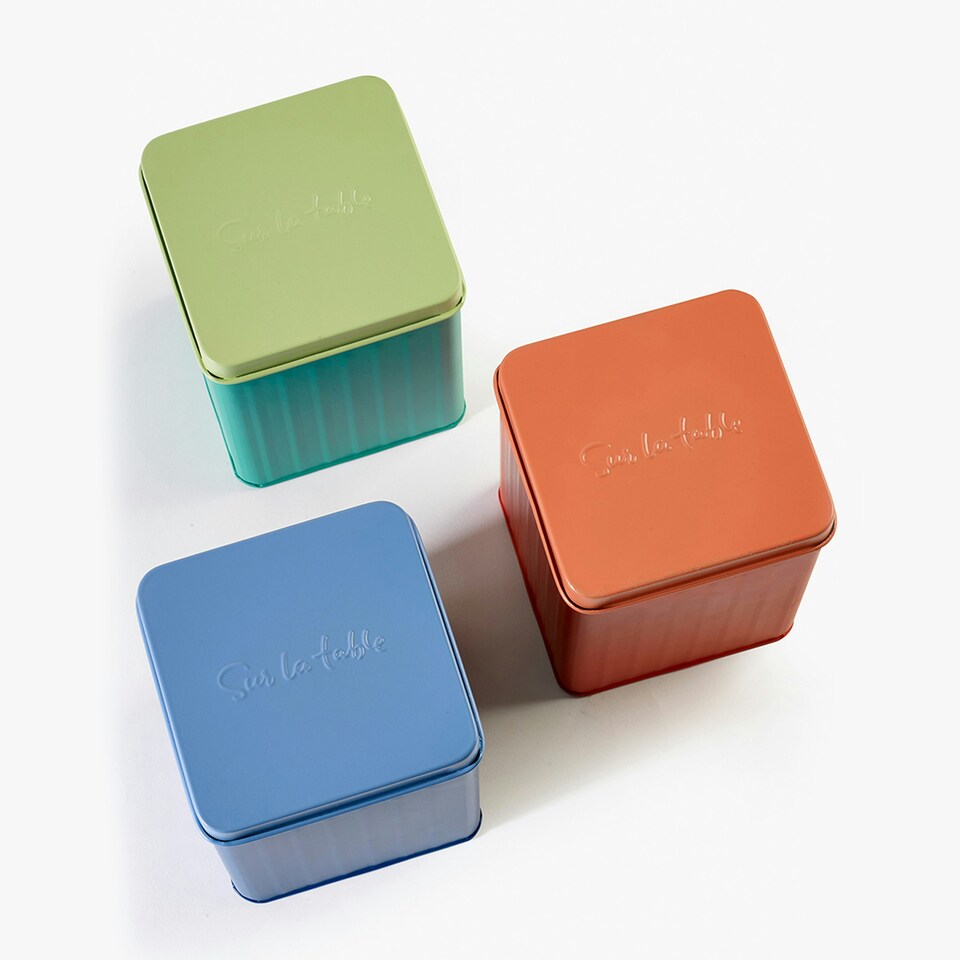 image 1 of Sur La Table Set of 3 Colour Me Happy Storage Tins