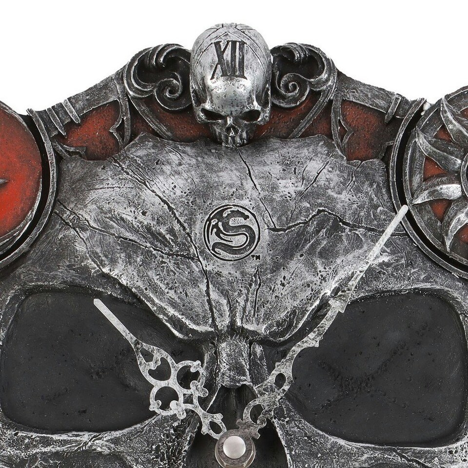 image 1 of Spiral Direct Hands Of Death Resin Wall Clock - Red/Grey - One Size