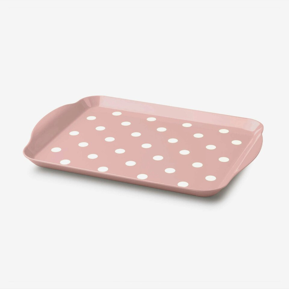 image 1 of Melamine Dotty Tray, Small | Red | Red