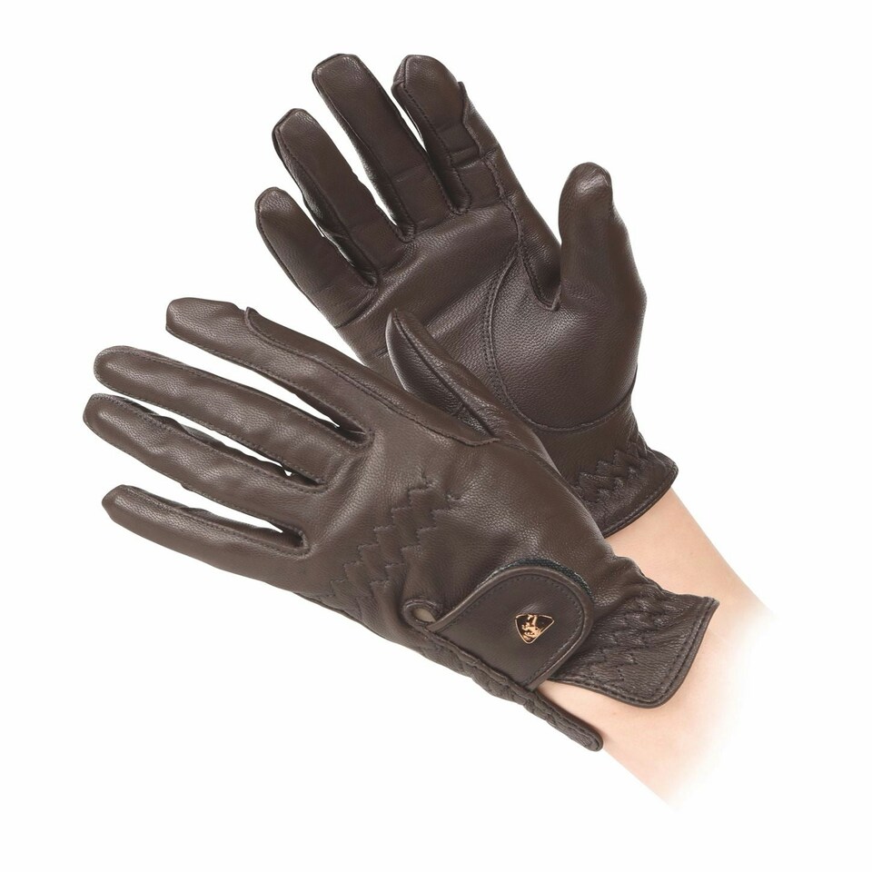 image 1 of Shires Aubrion Leather Horse Riding Gloves Blue | Size: X-Large
Colour: Navy Blue
