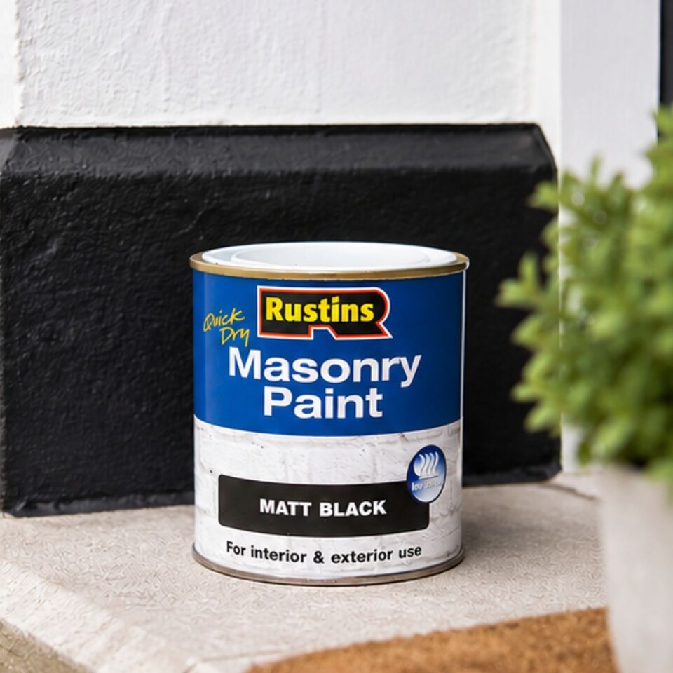 image 1 of Rustins Quick Dry Masonry Paint Matt Black 250ml