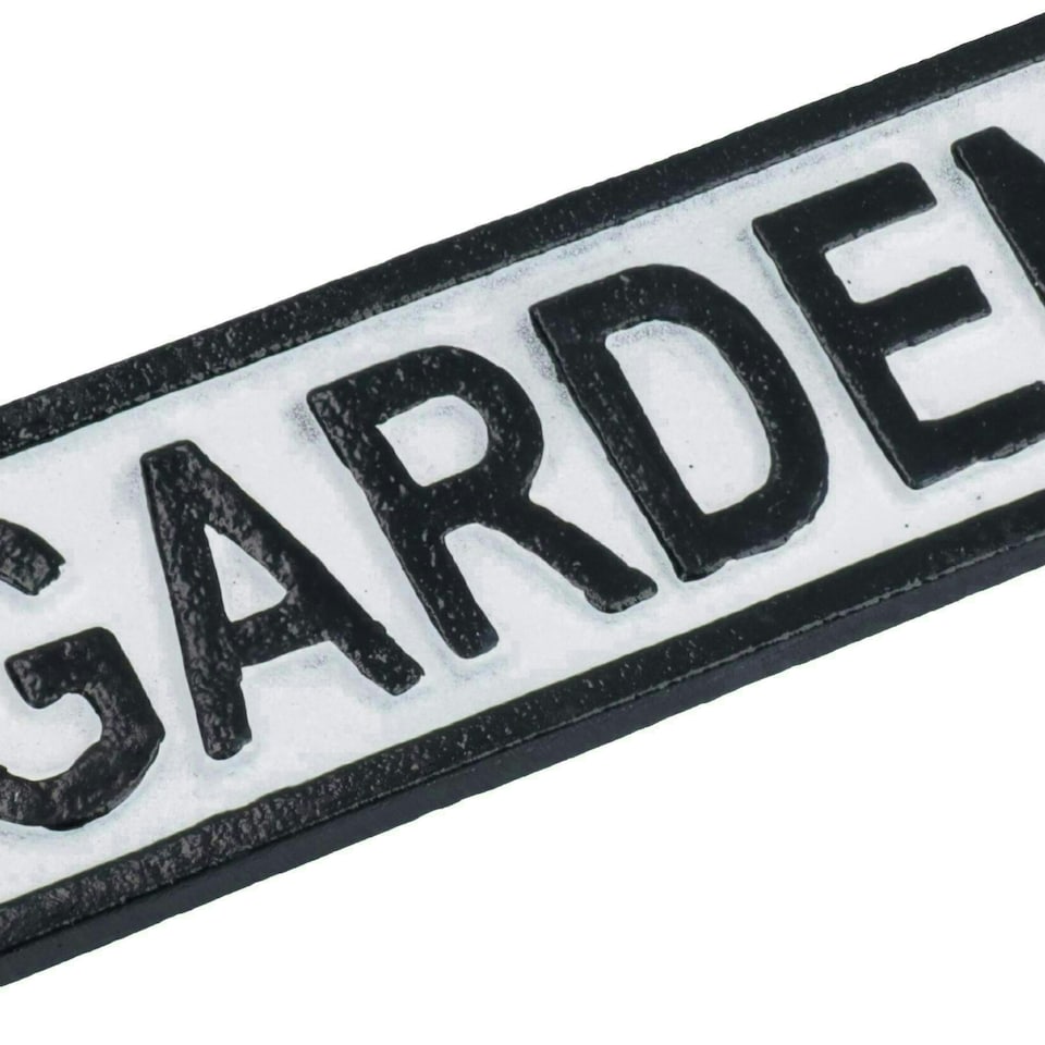 image 1 of Garden Cast Iron Sign Plaque Door Wall House Gate Fence Post Yard Shed