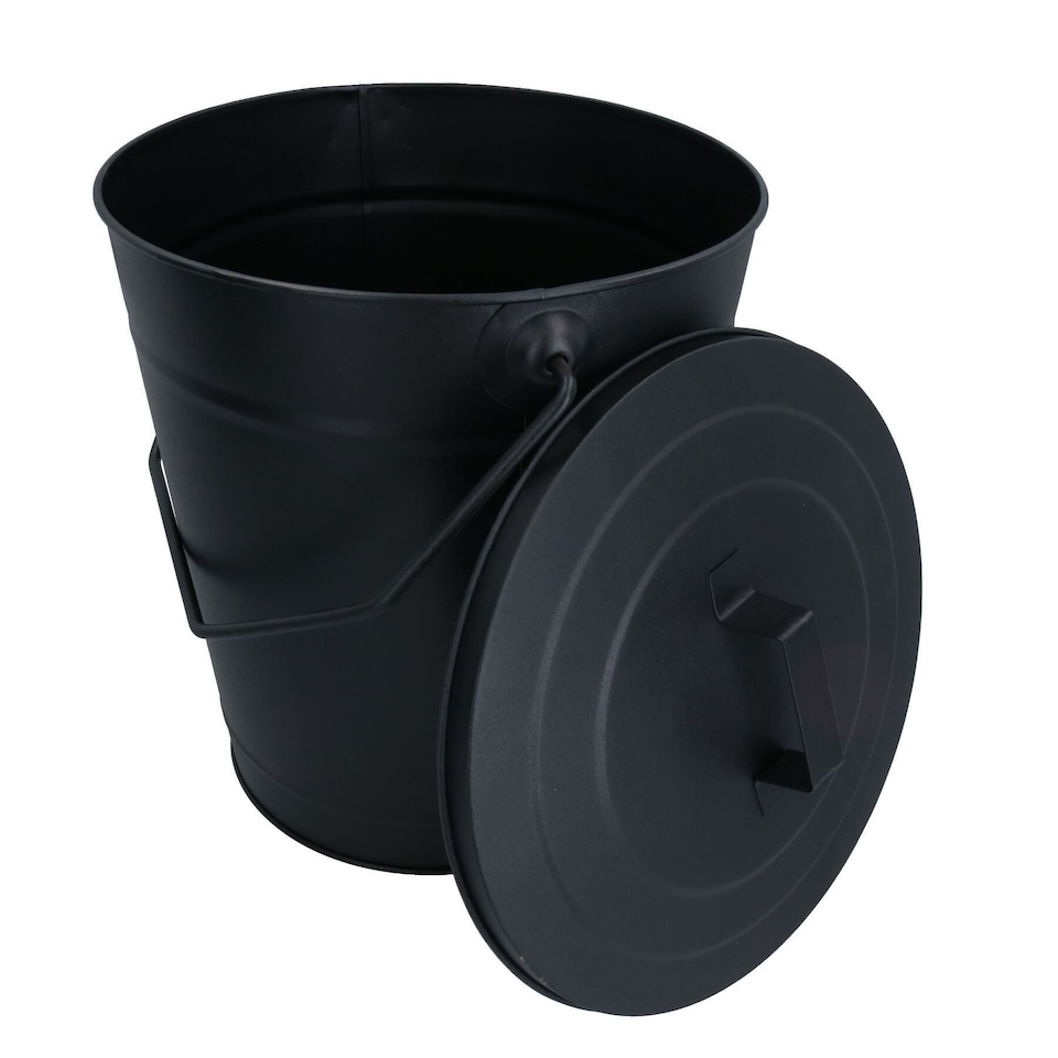 image 1 of Coal Bucket With Lid, 5" Shovel & Gloves Metal Ash Tidy Bin Coal Fire Log Burner