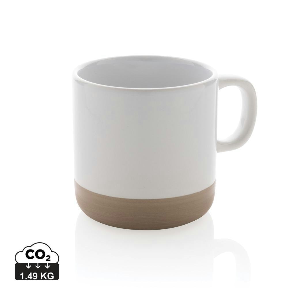 XD Collection Glazed Ceramic 360ml Mug - White - One Size