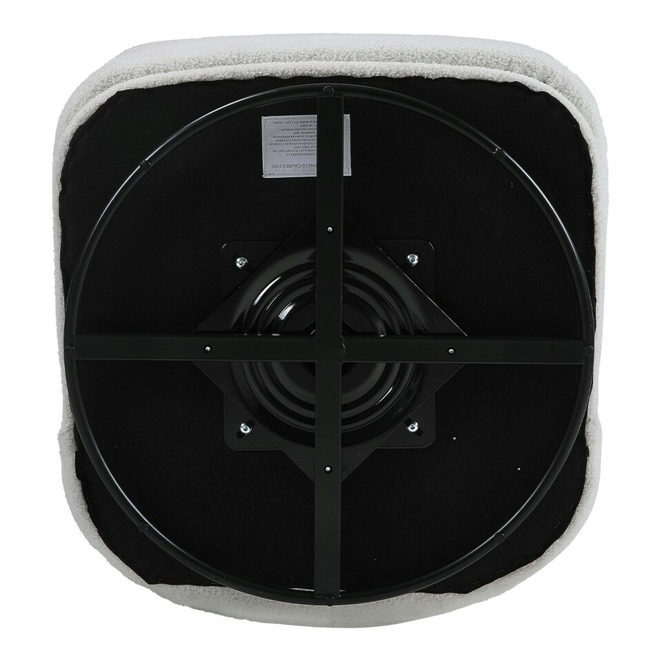 image 1 of Living and Home Chic Upholstered Swivel Chair - White