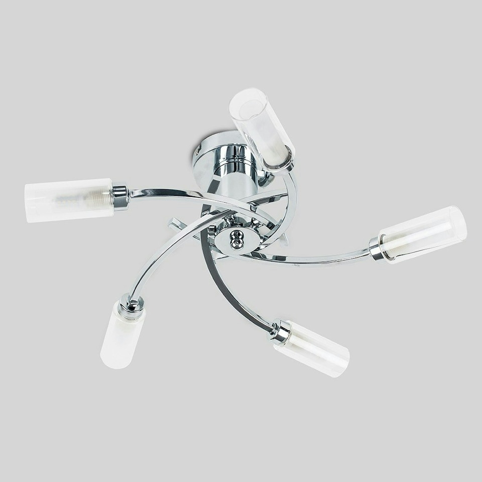 image 1 of ValueLights Claudia Pair of 5 Way Silver Ceiling Bar Light
