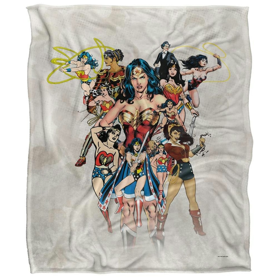 image 1 of Wonder Woman Character Montage Blanket - Multicoloured - One Size