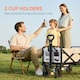 image 8 of Outsunny Folding Outdoor Storage Trolley Cart Bag Telescopic Handle Brakes Grey