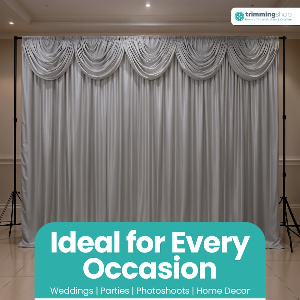 image 1 of 3M Ice Silk Wedding Drapery, Detachable Backdrop Curtain - 1pc