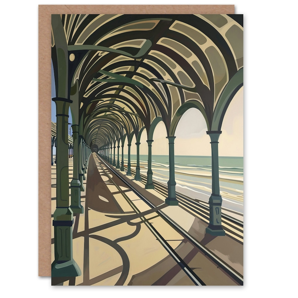 image 1 of Victorian Pier Blackpool England UK Seaside Him Her Birthday Card