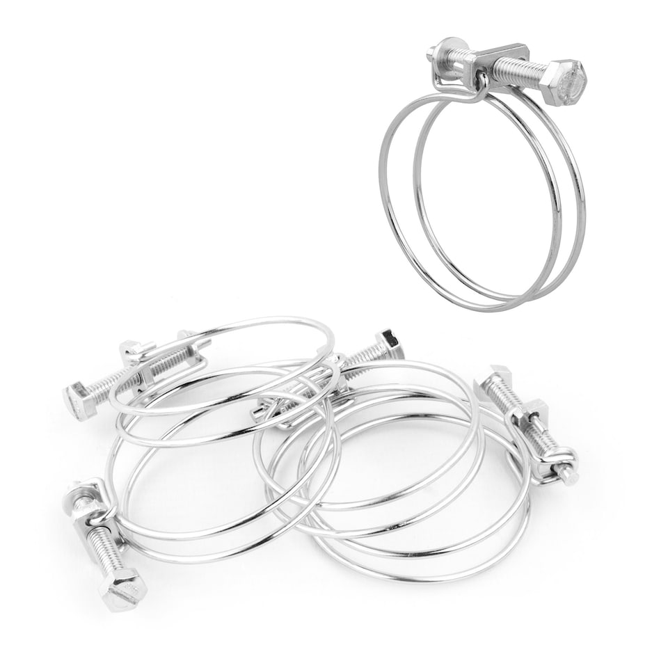image 1 of KCT Universal 55-60mm Double Wire Clips for Hose Pipe - 5 Pack