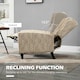 image 3 of HOMCOM Marble Effect Manual Reclining Armchair w/ Footrest Studs Wood Legs Beige