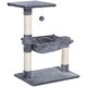 image 1 of PawHut Cat Tree Scratch Post with Bed Hammock Sisal for Indoor Cats Grey