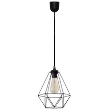 Karo Wire Frame Pendant Ceiling Light Black 24cm