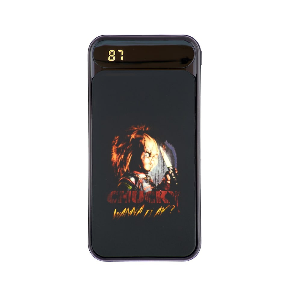 image 1 of Lazerbuilt Chucky Horror Icon Light-Up Compact 10000mAh Power Bank