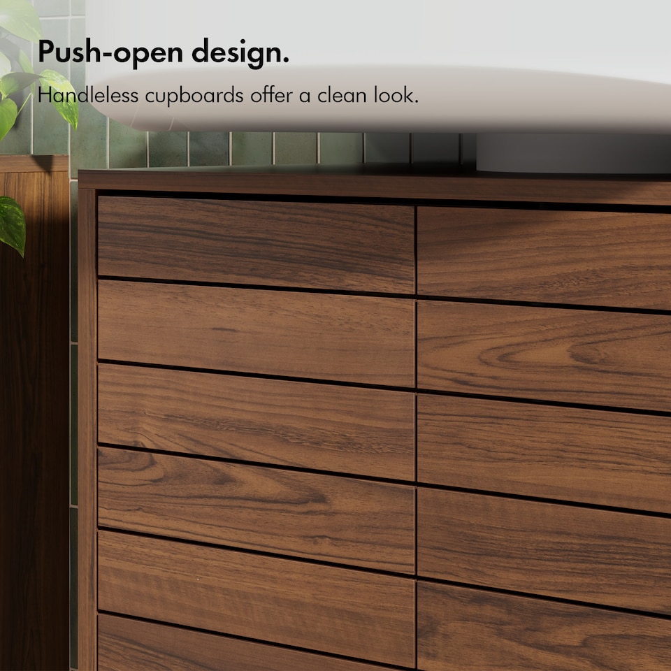 image 1 of Vonhaus Chester Under Sink Bathroom Cabinet in Dark Wood Effect