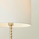 image 2 of ValueLights Maeve White Drum Lamp Shade Brushed Chrome Bobbin Bobble Table Lamp and LED Bulb Silver
