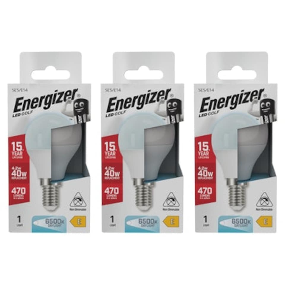 image 1 of Energizer LED Golf Ball E14 470lm 4.2W 6500K (Daylight) Light Bulb - Pack of 3