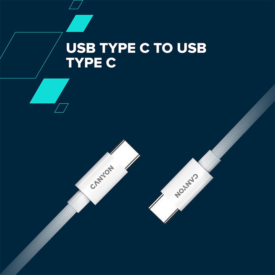 image 1 of Canyon Cable Cc60Ab C-C 60W Braided 1.2M White