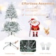 image 8 of COSTWAY 4.5FT Pre-lit Artificial Christmas Tree Hinged Flocked Xmas Tree with LED Lights