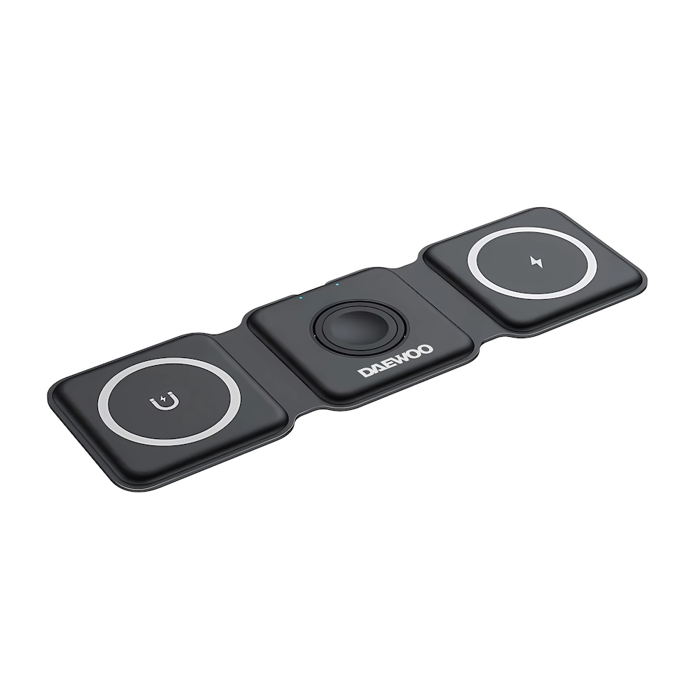 image 1 of Daewoo 3 In 1 Wireless Charger Foldable Station Black