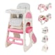 image 1 of COSTWAY Convertible Baby High Chair Baby Feeding Chair With Double-layer Tray-Pink