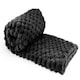 image 4 of Leah Collection Deluxe Throw in Black (50" x 60") | Black | Black