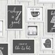 image 2 of Contour Framed Quotes Black  & White Washable Wallpaper Black | White