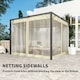 image 3 of Outsunny 3 x 3 m Pergola with Retractable Roof and Netting, Khaki
