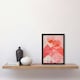 image 2 of Coral Pink Mountain Range Abstract Geometric Black Framed Wall Art Print A4
