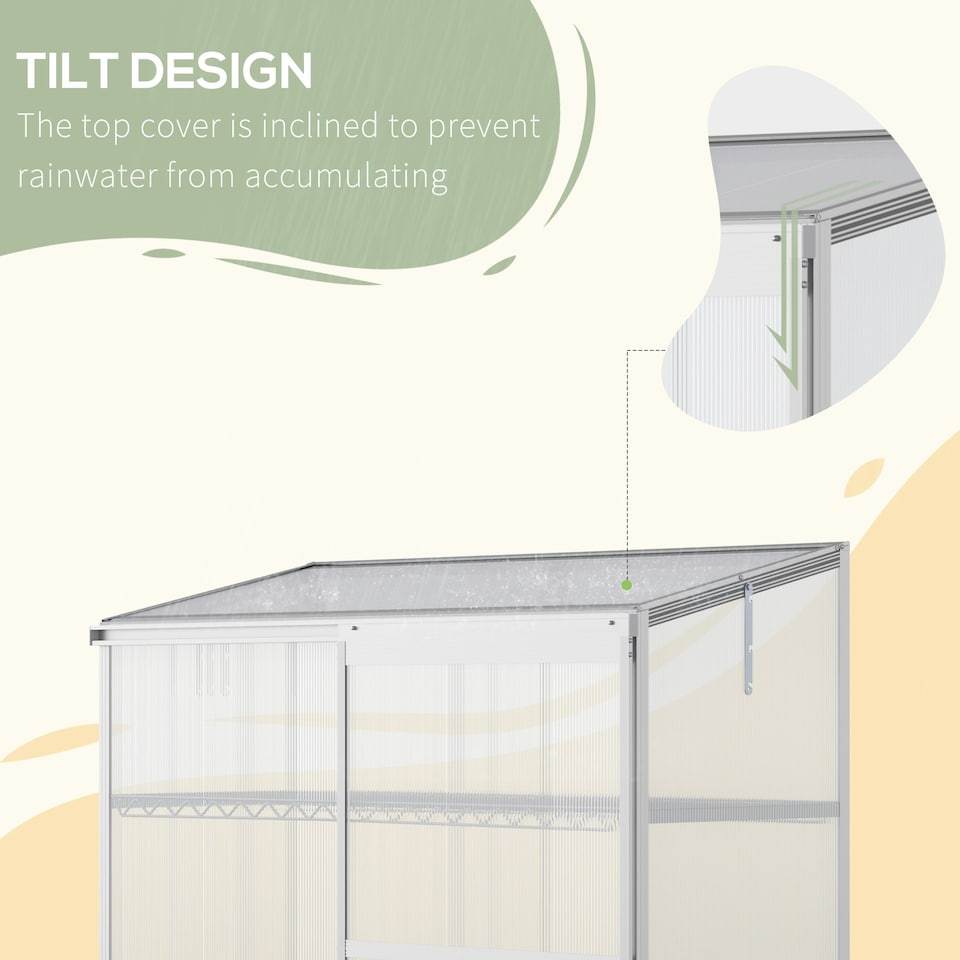 image 1 of Outsunny 4x2ft 3-Tier Greenhouse Outdoor Plant Grow Aluminium Frame w/ Roof Door