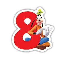 Disney 8 Goofy Candle - Red/White - One Size