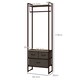 image 5 of HOMCOM Free Standing Clothes Rail with 3 Fabric Drawers and Storage Shelves, Garment Rack, Hanging Rail for Hallway, Bedroom and Living Room, Rustic Brown