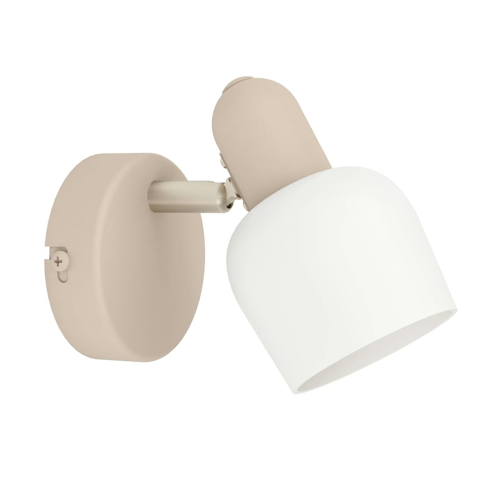 image 1 of EGLO Corato Sandy Steel/Glass Adjustable Single Spotlight
