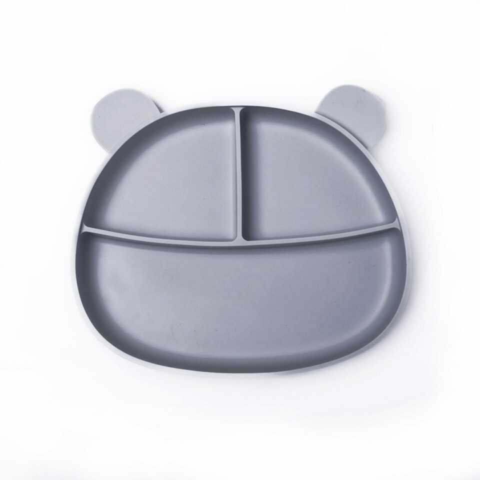 image 1 of Callowesse Silicone Divided Baby Suction Plate | BPA-Free | Dishwasher Safe | Microwave Safe Yellow