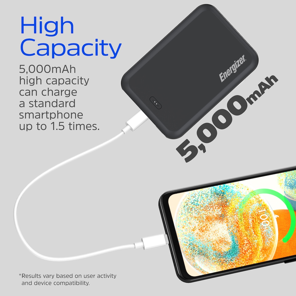image 1 of Energizer 5mAh Magnetic QI Wireless Power Bank Black