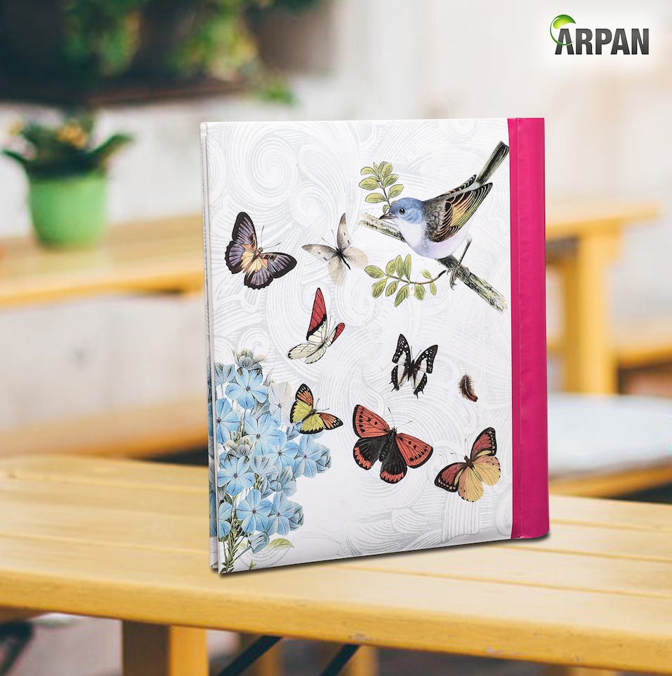 image 1 of ARPAN Large Self-Adhesive Photo Album 36 Sheets 72 Sides Spiral Scrapbook Memory Album Butterfly Design