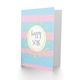 image 2 of Age 50 Pink Blue 50th Sun Stripes Birthday For Her Greeting Card