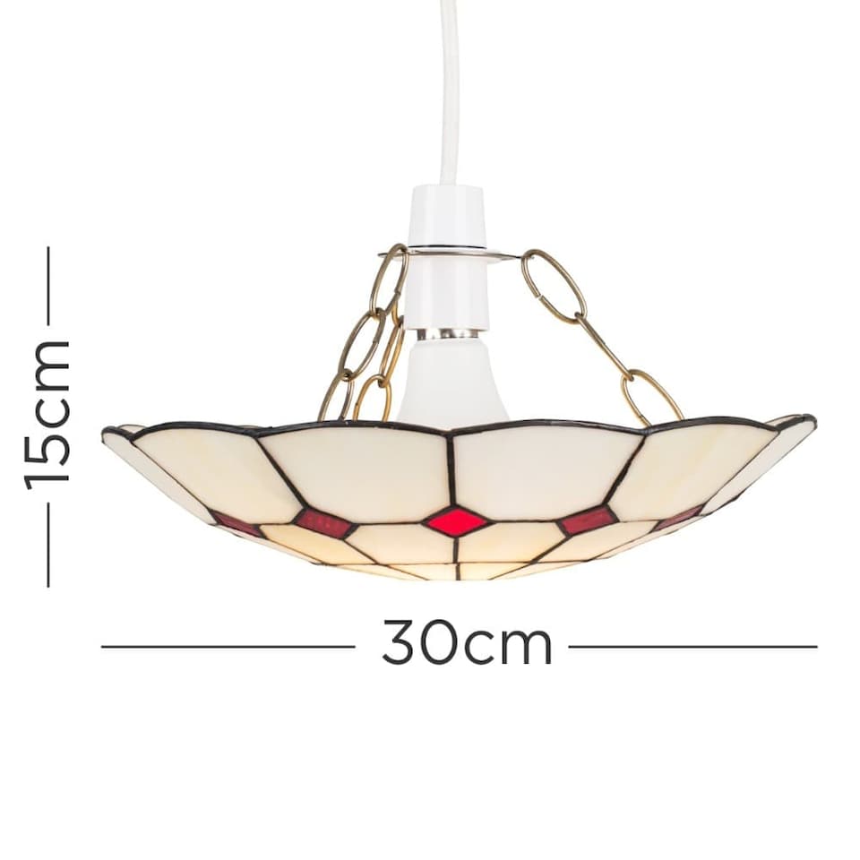 image 1 of ValueLights Cortez Red Ceiling Pendant Shade | Cream