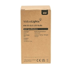 ValueLights 10 Pack E27 White Plastic GLS LED 6W Warm White 3000K 500lm Light Bulb