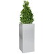 image 2 of Primrose Zinc Galvanised Tall Rectangular Cube Plant Pot Silver 50cm x 25cm