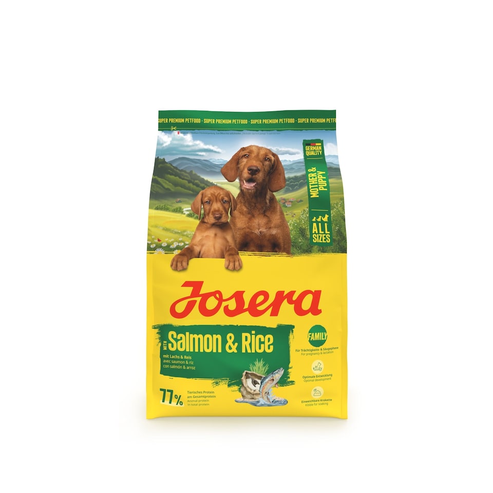 image 1 of Josera Mother & Puppy Salmon & Rice | Pregnant & nursing mothers | Weaning puppies | Soakable small kibble | Optimal development | Gluten free | 3kg