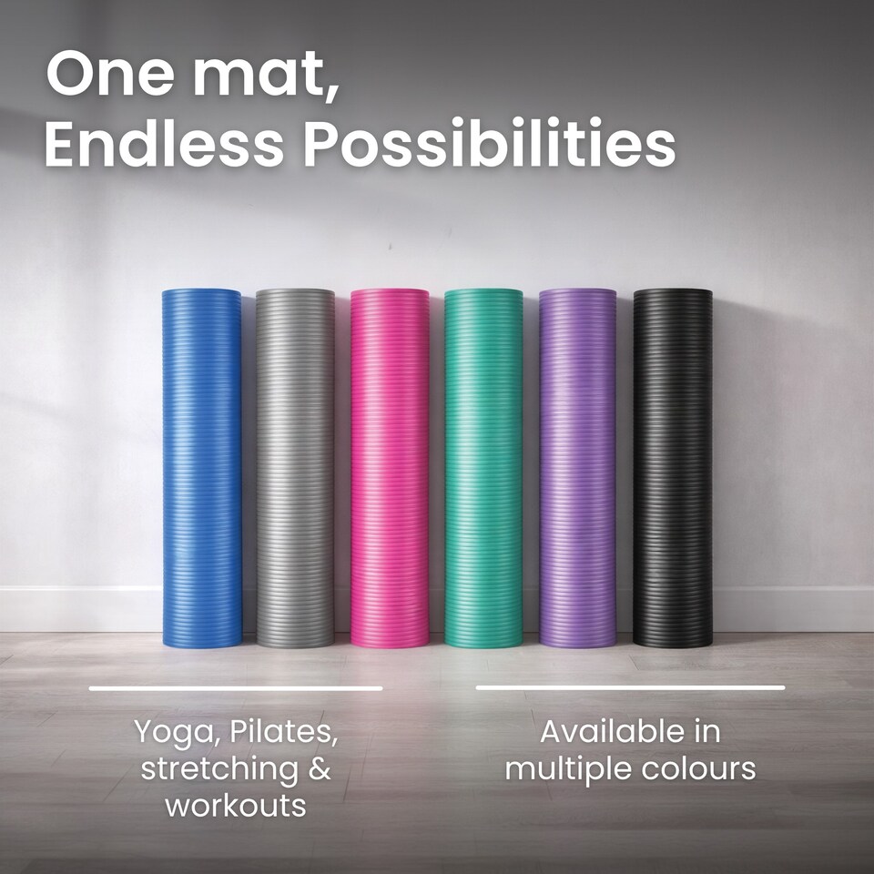 image 1 of Lockie Fitness Yoga Mat 8 mm Thick, Non Slip Exercise Mat for Women and Men, TPE Foam Pilates Mat, Gym Mat for Home Workout, Yoga, Pilates, Exercise & Gymnastics, 180 x 60 cm, Grey