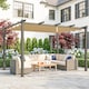 image 2 of Outsunny 3 x 4m Aluminium Pergola with Retractable Roof, Garden Gazebo Khaki | Brown | 1