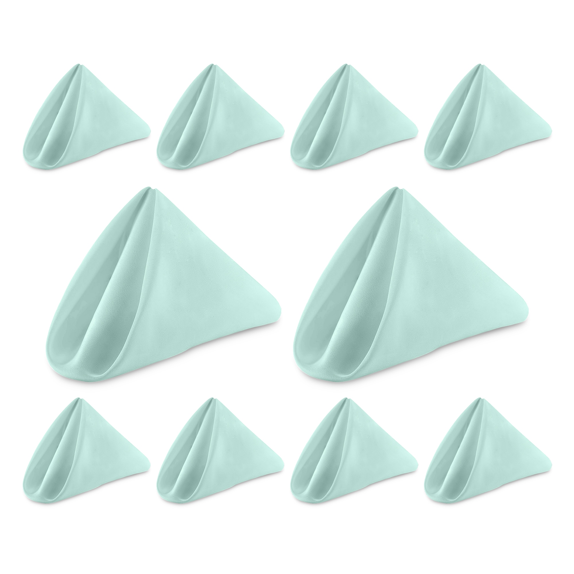 Neel Blue 20 Inch Polyester Table Napkins, Reusable, Wrinkle-Resistant Cloth Napkins, 10pcs in Light Green