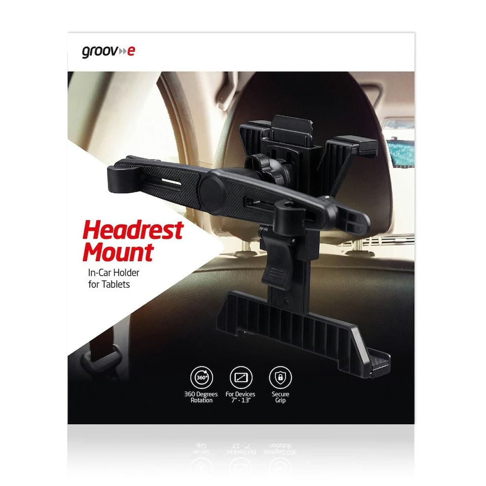 image 1 of Groov-e GVWM7BK Headrest Mount Tablet In-Car Holder
